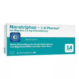 NARATRIPTAN-1A Pharma för migrän 2,5 mg filmdragerade tabletter, 2 st