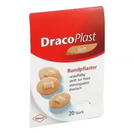 DRACOPLAST Mjuk plåster 2,2 cm rund hudvänlig, 20 st