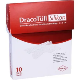 Dracotull Sil.5x5 cm silikonbeständig sårkontroll.Upplaga, 10 st