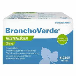 BRONCHOVERDE Hostslemlösande medel 50 mg brustabletter, 20 st