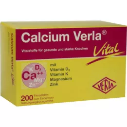CALCIUM VERLA Vitala filmdragerade tabletter, 200 st