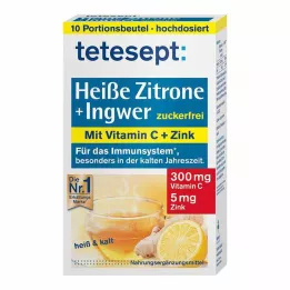 TETESEPT varm citron med ingefära sockerfritt pulver, 10X3 g