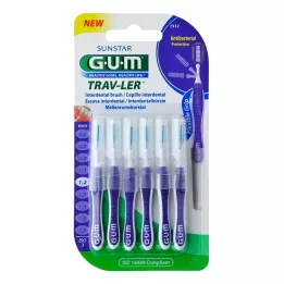 GUM Fack-ler 1,2 mm Ljus lila interdental + 6 kepsar, 6 st