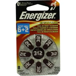 Energizer hörapparatbatteri 312, 8 st