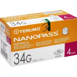 TERUMO NANOPASS 34 Pennål 34 G 0,18x4 mm, 100 st
