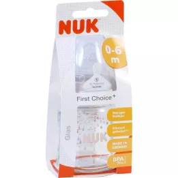 Nuk förstahandsval plus glasflaska 120ml med drinksucker, 1 st