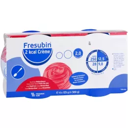 FRESUBIN 2 kcal Cream Wild Strawberry i en kopp, 4X125 g