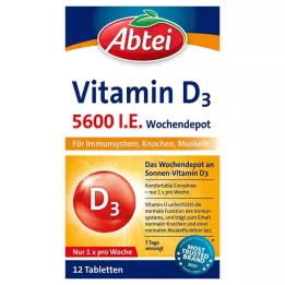 Abtei Vitamin D3 5. 600 I. E. weekendpot tabletter, 12 st