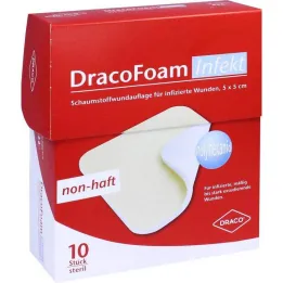 Dracofoam Infection Foam Wound Cover 5x5cm, 10 st