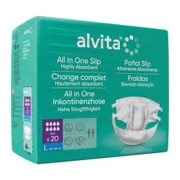 Alvita Allt-i-ett inkontinensbyxa maxi large natt, 20 st
