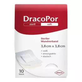 DRACOPOR Sårförband 3,8x3,8 cm steril, 10 st