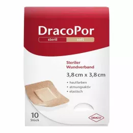 DRACOPOR Sårförband 3,8x3,8 cm steril hudfärgad, 10 st