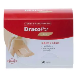 DracoPor Soft hudfärgat sårförband 3,8x3,8 cm sterilt, 50 st