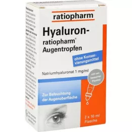 HYALURON-RATIOPHARM ögondroppar, 2x10 ml