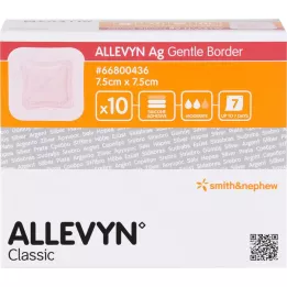 ALLEVYN Ag Gentle Border 7.5x7.5 CM Wound Association, 10 st