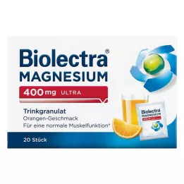 BIOLECTRA Magnesium 400 mg ultradrickande granulat apelsin, 20 st
