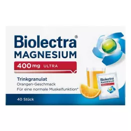 BIOLECTRA Magnesium 400 mg ultradrickande granulat apelsin, 40 st