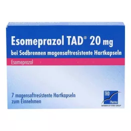 ESOMEPRAZOL TAD 20 mg för halsbränna msr hårda kapslar, 7 st
