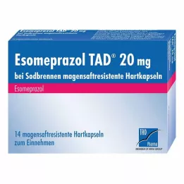 ESOMEPRAZOL TAD 20 mg för halsbränna msr hårda kapslar, 14 st