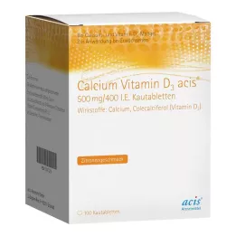 CALCIUM VITAMIN D3 acis 500 mg/400 I.E. tuggtabletter, 100 st