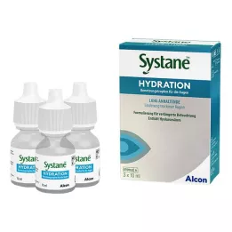 SYSTANE HYDRATION Smörjande droppar för ögonen, 3X10 ml