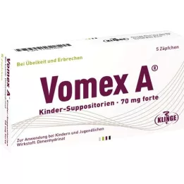VOMEX A Childrens Suppositories 70 mg forte, 5 st