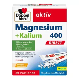 DOPPELHERZ Magnesium+Kalium DIRECT Portionspåsar, 20 st