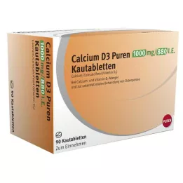 CALCIUM D3 Puren 1000 mg/880 I.E. tuggtabletter, 90 st