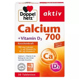 DOPPELHERZ Kalcium 700+vitamin D3 -tabletter, 30 st
