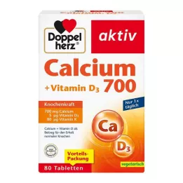 DOPPELHERZ Kalcium 700+Vitamin D3 tabletter, 80 st