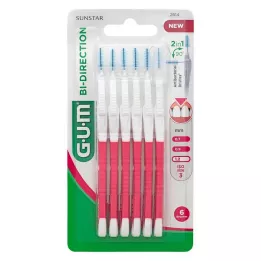 GUM Bi-riktning interdentalborstar 1,2 mm rosa, 6 st