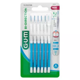 GUM Bi-riktning interdentalborstar 0,9 mm blå, 6 st