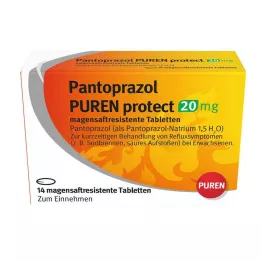 PANTOPRAZOL PUREN protect 20 mg magsäcksresistenta tabletter, 14 st