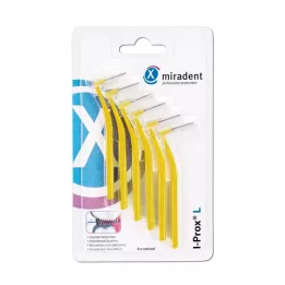 MIRADENT Interdentalborste I-Prox L 0,5 mm gul, 6 st