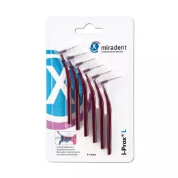 MIRADENT Interdentalborste I-Prox L 0,8 mm vinröd, 6 st