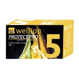 WELLION PROTECT PRO Safety Pennålar 30 G 5 mm, 100 st