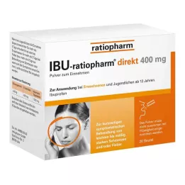 IBU-RATIOPHARM direkt 400 mg pulver för oral användning, 20 st