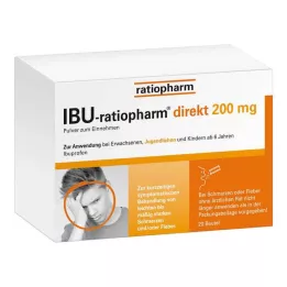 IBU-RATIOPHARM direkt 200 mg pulver för oral användning, 20 st