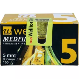 WELLION MEDFINE plus pennålar 5 mm, 100 st