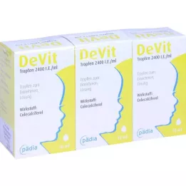 DEVIT Droppar 2400 IE/ml orala droppar, 3X10 ml