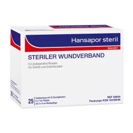 HANSAPOR sterilt sårförband 6x7 cm, 25 st