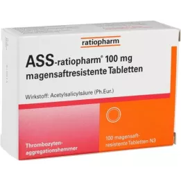 Ass-ratiopharm 100 mg gastrisk juice.blets, 100 st