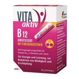 VITA AKTIV B12 direktstickor med proteinbyggstenar, 20 st