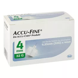 ACCU FINE sterila nålar för insulinpennor 4 mm 32 G, 100 st