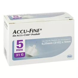 ACCU FINE sterila nålar för insulinpennor 5 mm 31 G, 100 st
