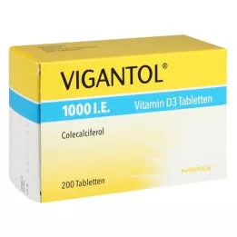 VIGANTOL 1 000 dvs. vitamin D3 -tabletter, 200 st