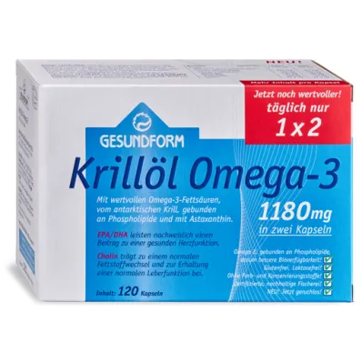 GESUNDFORM Krillolja 1180 mg Antarktis kapslar, 120 kapslar
