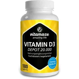 VITAMIN D3 20 000 IE Depot högdostabletter, 180 st