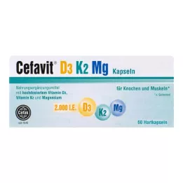CEFAVIT D3 K2 Mg 2 000 IE hårda kapslar, 60 st