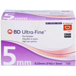 BD ULTRA-FINE Pennålar 5 mm 31 G 0,25 mm, 105 st